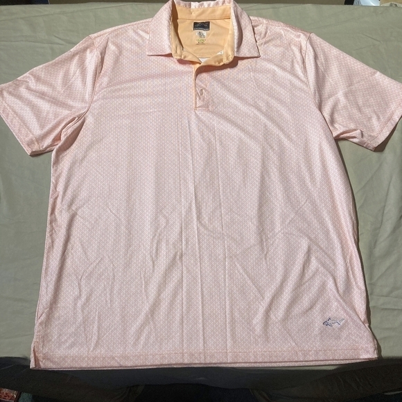 Greg Norman Playdry Coral Square Pattern Golf Polo Shirt Men's XL Collared Prep - Picture 1 of 7